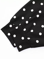 Polka Dot Half Zip Cropped Sweatshirt
