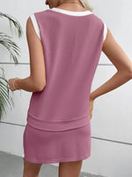 Ribbed Knit Sleeveless Top and Skort Set