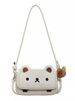 Cartoon Bear Crossbody Bag with Plush Bear Charm