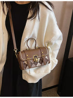 Argyle Pattern Flap Crossbody Bag