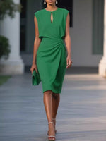 Ruched Waist Sleeveless Dress