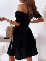 Smocked Off-Shoulder Mini Dress