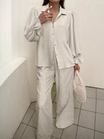 Ruffle Sleeve Shirt and Pants Set