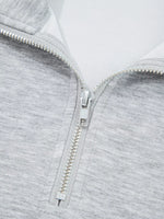 Zip Collar Long Sleeve Top and Drawstring Pants Set