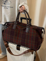 Vintage Plaid Pattern Travel Bag