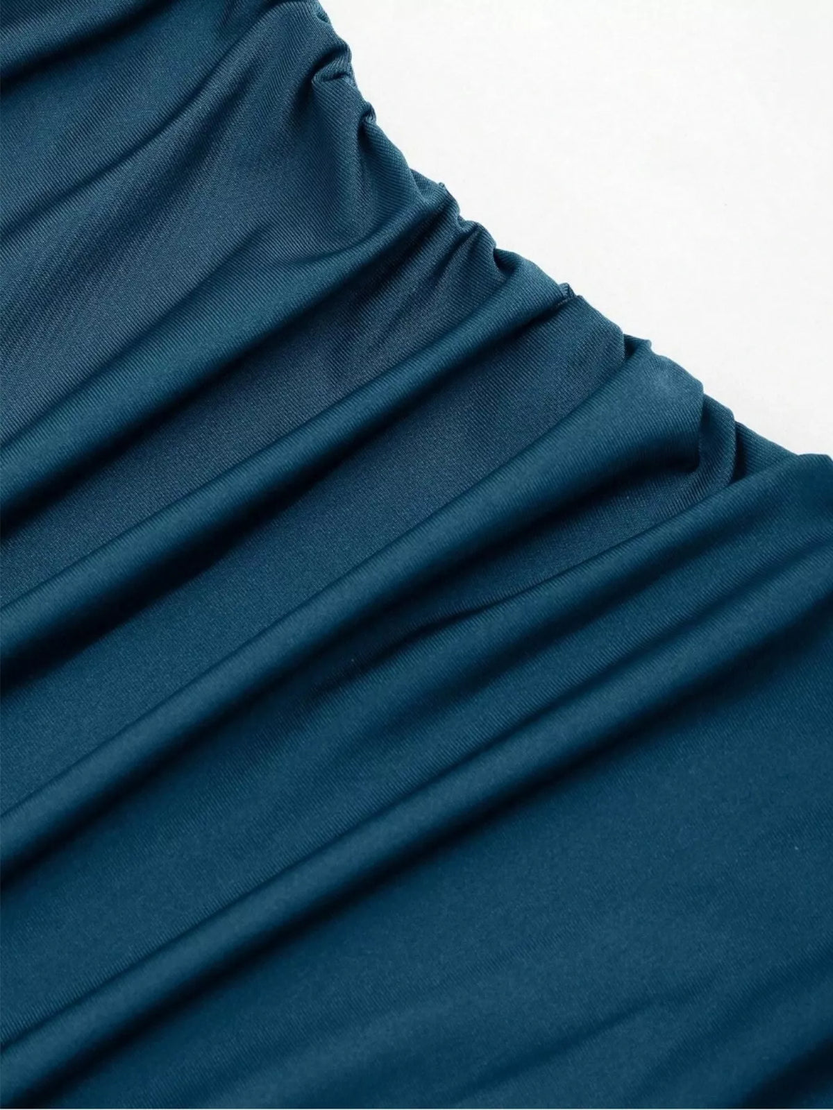 Lace Trim Ruched Mermaid Dress