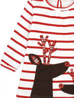 Children's Christmas Reindeer Striped Dress