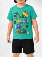 Children's Cartoon Garbage Truck Graphic Tee