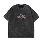 Letter Round Neck Short Sleeve T-Shirt