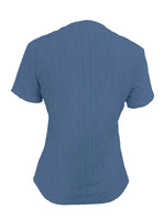 Textured Notched Short Sleeve Blouse