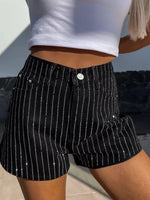 High Waist Wash Denim Shorts
