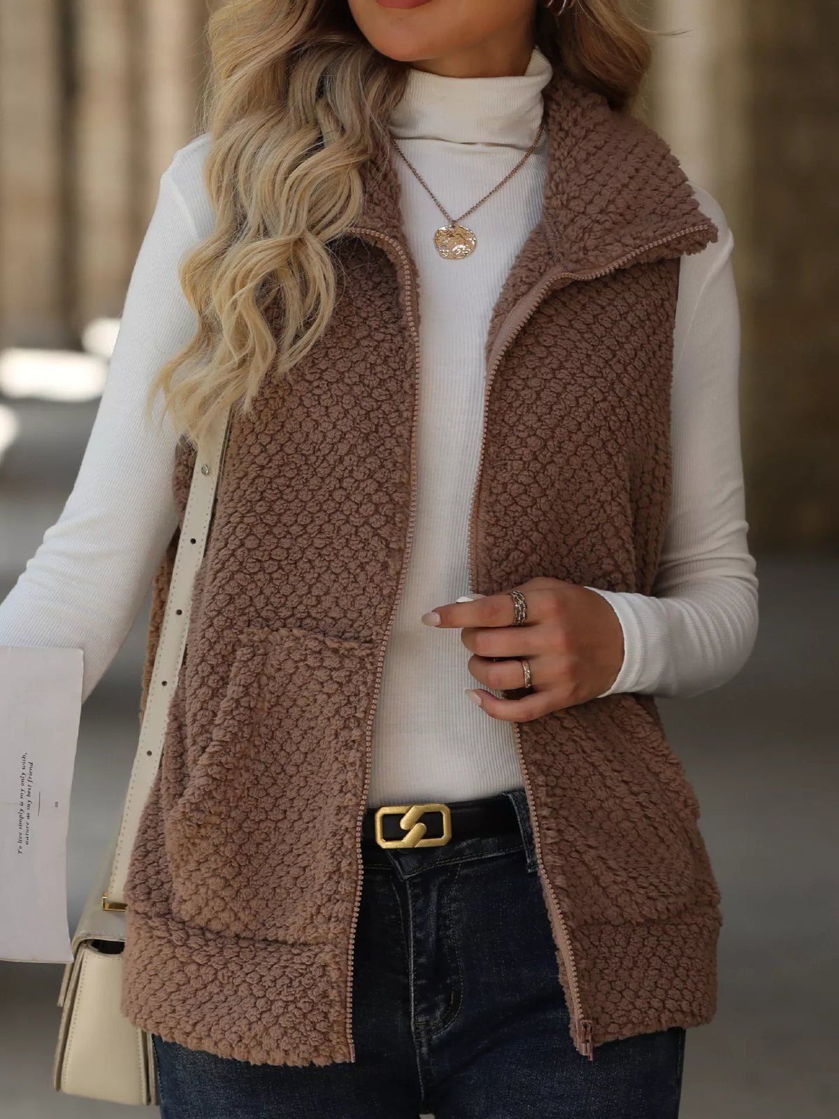 Zip-Up Vest Coat