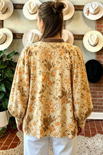 Paisley Print Tie Neck Long Sleeve Shift Top
