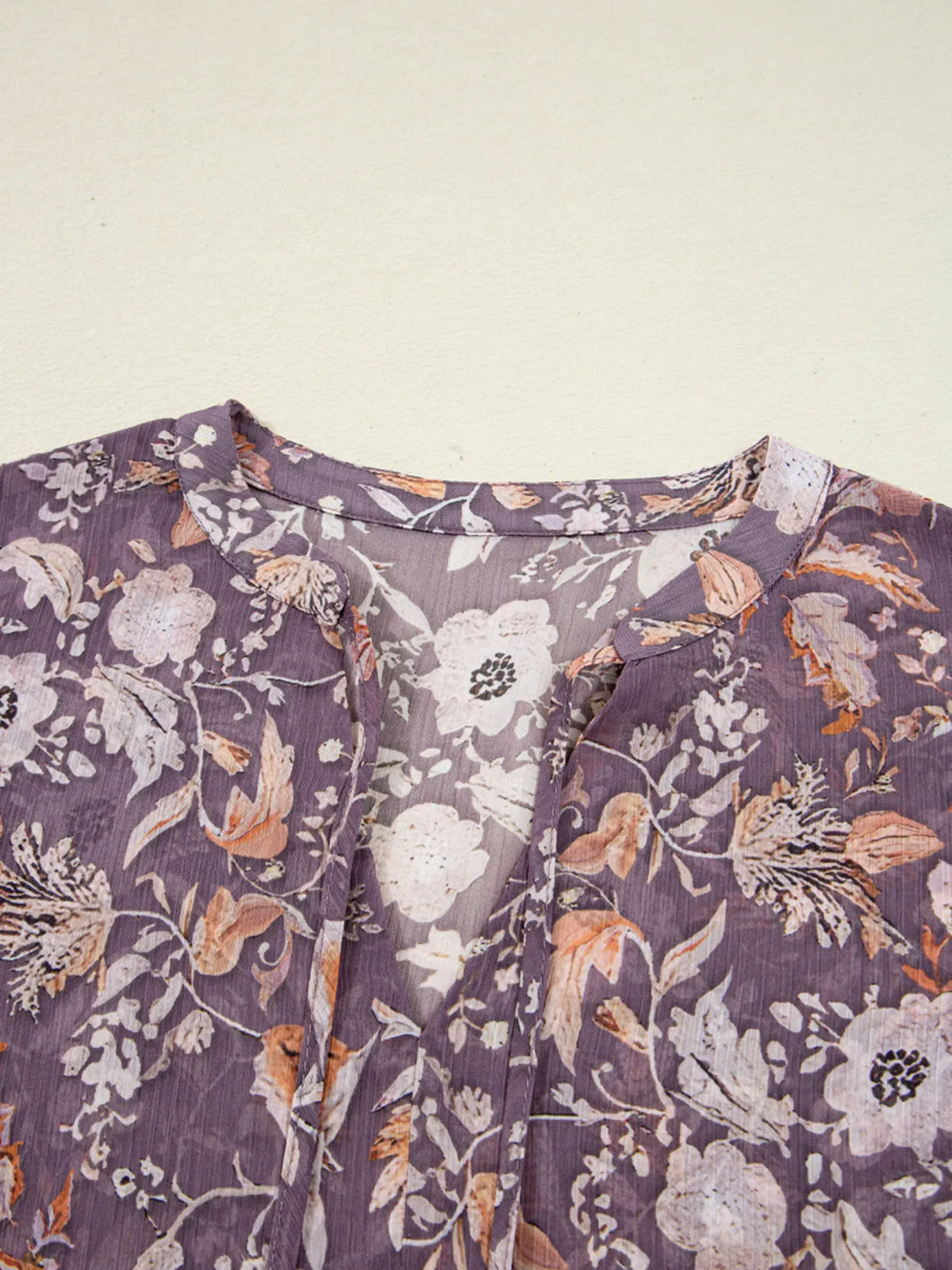 Floral Print Tie Neck Blouse