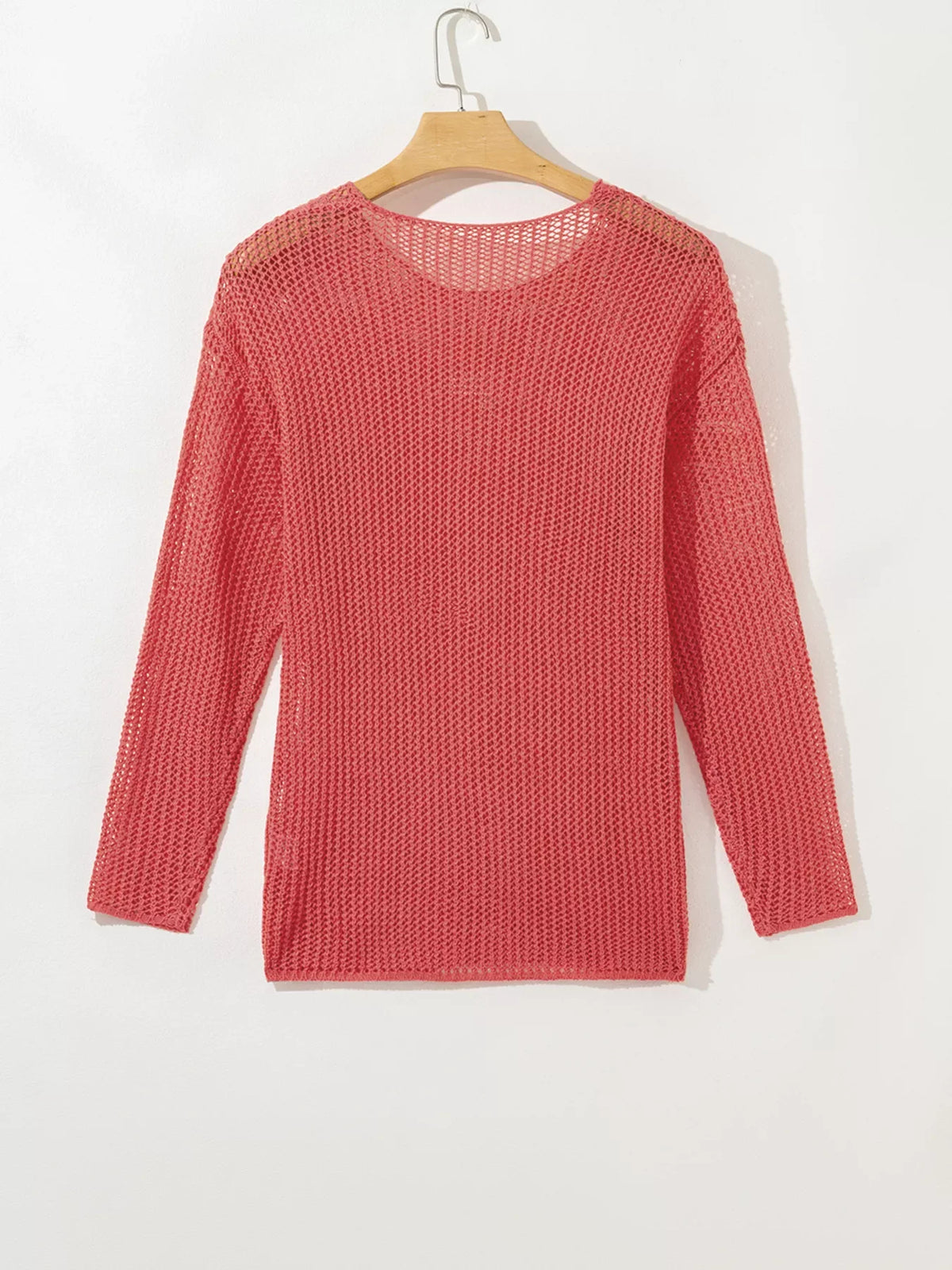 Crochet Hollow Out Long Sleeve Knit Top