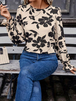 Floral Print Bow Back Blouse