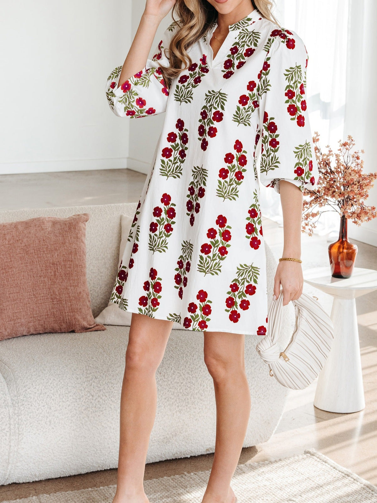 Floral Print Casual Mini Dress