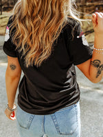 Christmas Santa Sequin Short Sleeve T Shirt