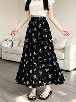 Floral Print A-Line Skirt