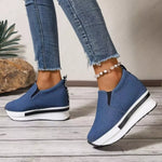 Round Toe Platform Slip-Ons