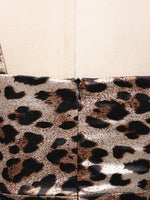 Leopard Print Bodycon Back Slit Midi Dress