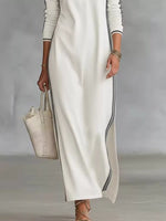 Side Stripe Detail Slit Maxi Dress