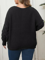 Plus Size Butterfly Dropped Shoulder Sweater