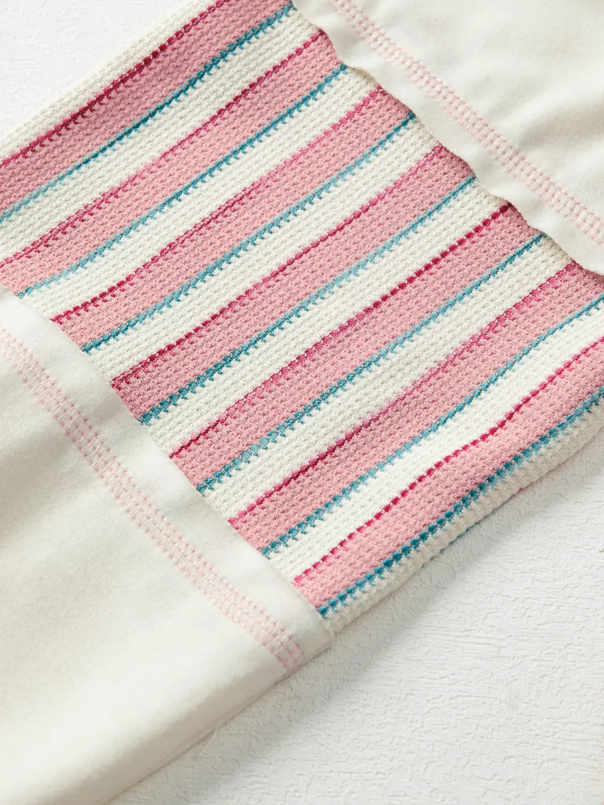 Stripe Stitched Detail Color Block Patchwork Oversized Top