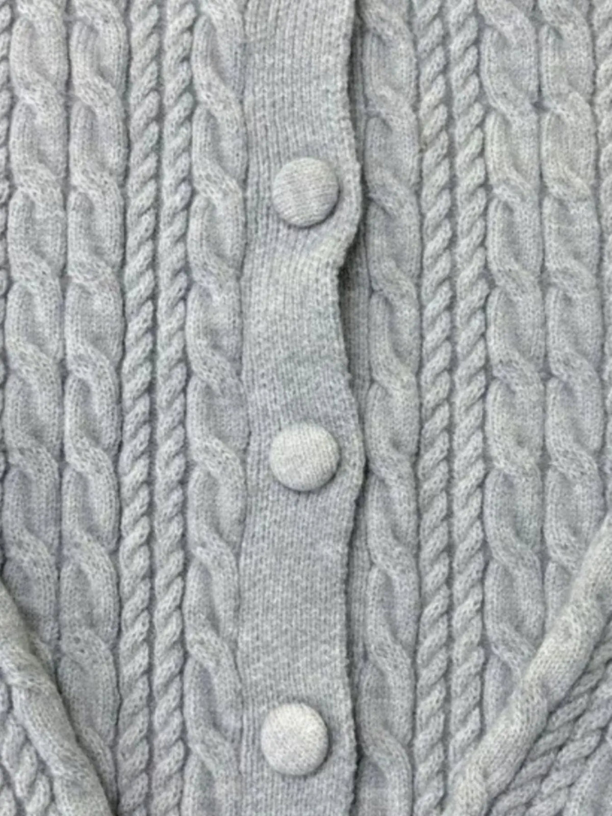 Cable Knit Button-Up Cardigan