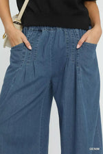 Umgee Stone Washed Wide Leg Pants
