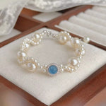 Pearl 925 Sterling Silver Zircon Bracelet