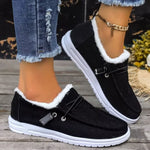 Fuzzy Lined Corduroy Slip-Ons