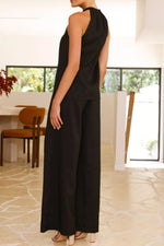 Halter Neck Top and Wide Leg Pants Set
