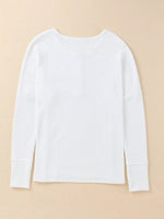 Waffle Knit Henley Top