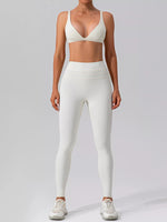 V-Neck Tank and High-Waisted Seamless Pants Active Set
