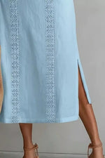 Sleeveless Side Slit Dress with Pockets