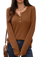 Waffle Knit Long Sleeve T-Shirt