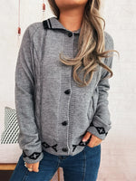 Heart Button Long Sleeve Cardigan