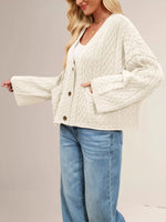Cable Knit Button-Down Cardigan