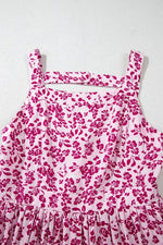 Floral Cutout Back Square Neck Maxi Dress