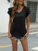 V-Neck Layered Ruffled Sleeve Blouse
