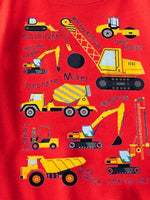 Children's Construction Vehicle Crew Neck Short Sleeve T-Shirt