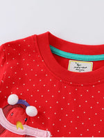 Children's Animal Applique Long Sleeve Dress