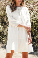 3/4 Sleeve Tiered Mini Dress