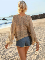 Crochet Knit Tie Front Cover-Up