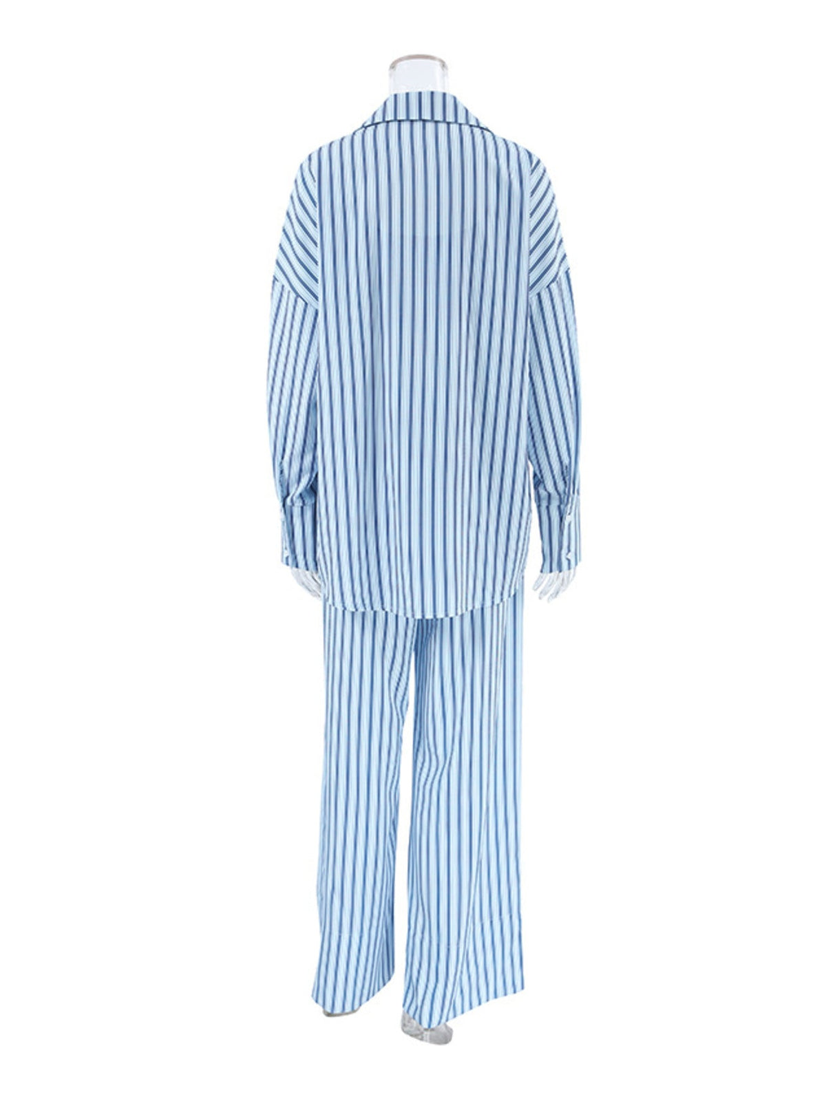 Striped Cami & Shirt and Pants Lounge Set