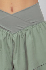 VERY J V-Shaped High Waist Layered Active Shorts