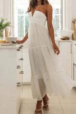 Tiered Halter Neck Printed Cami Dress