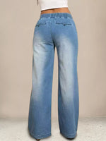 Drawstring Waist Wide Leg Jeans