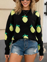 Lemon Crew Neck Round Neck Sweater